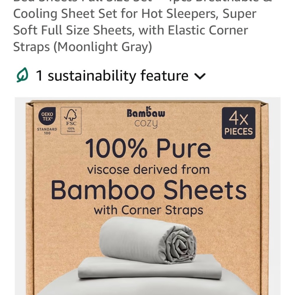 Cozy Full Size Bamboo Sheets - Soft Gray